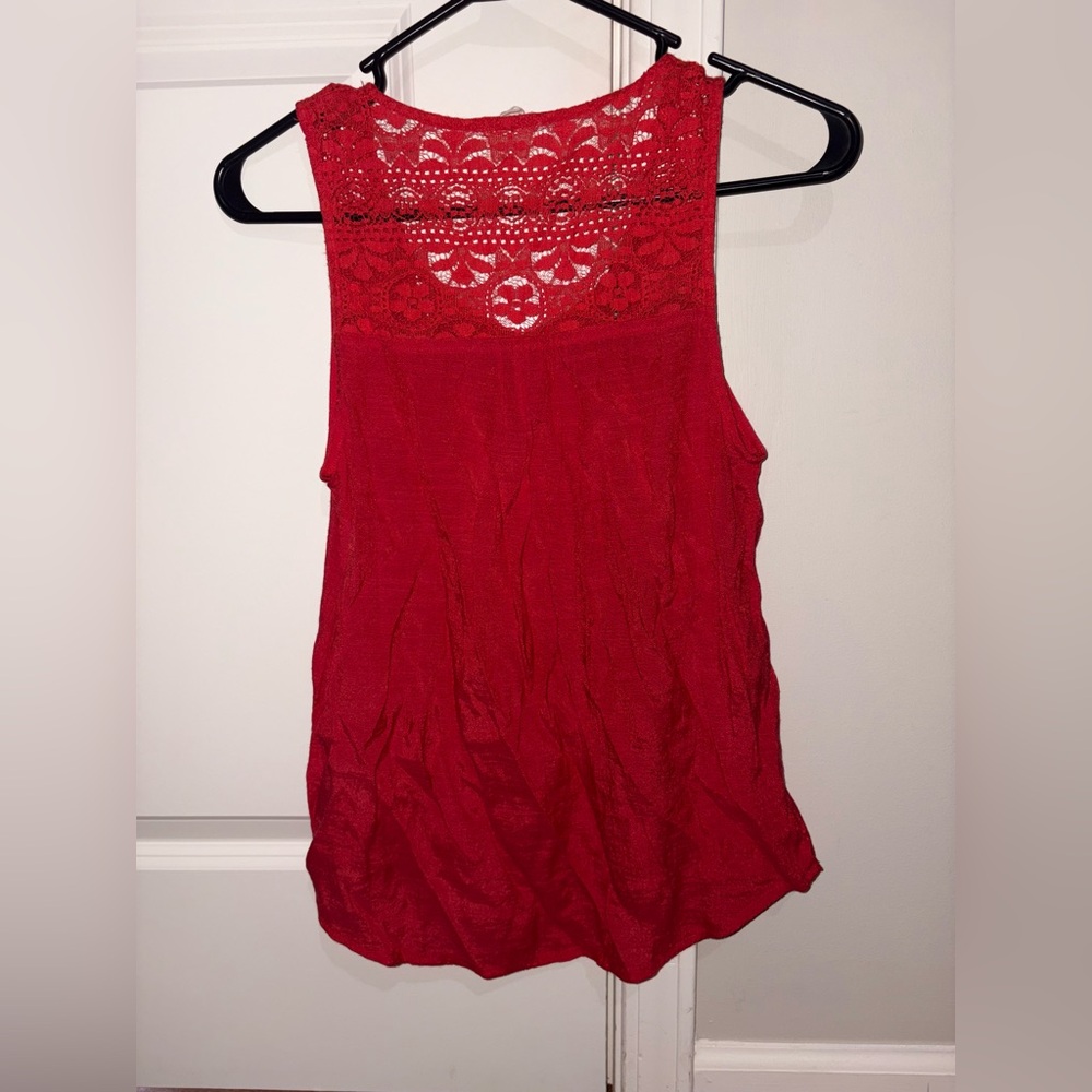 Chocolate Red Ruched Ribbed Tank Top - Picture 2 of 2
